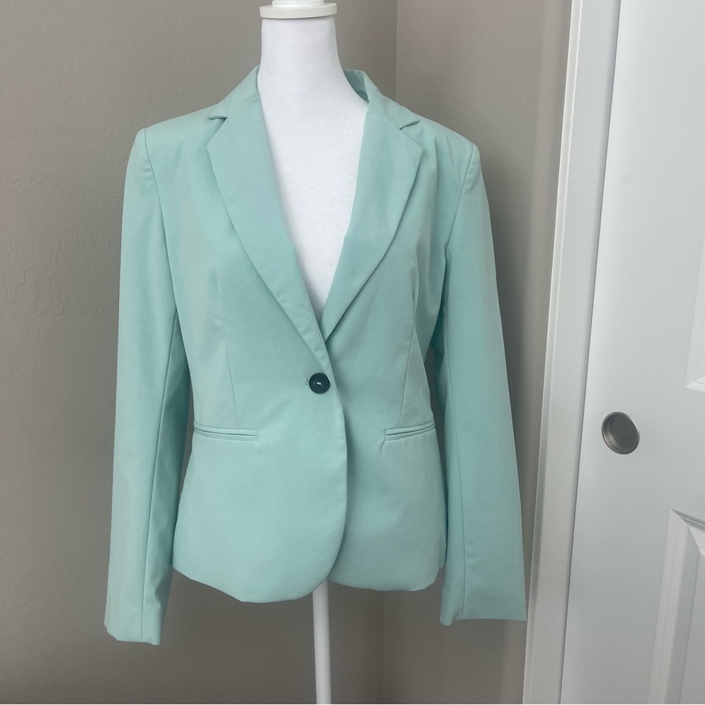 ZARA women’s teal blazer
